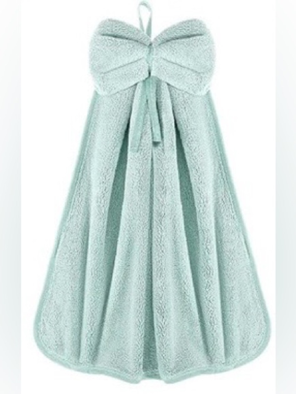 Plush Bow Mint Hand Towel